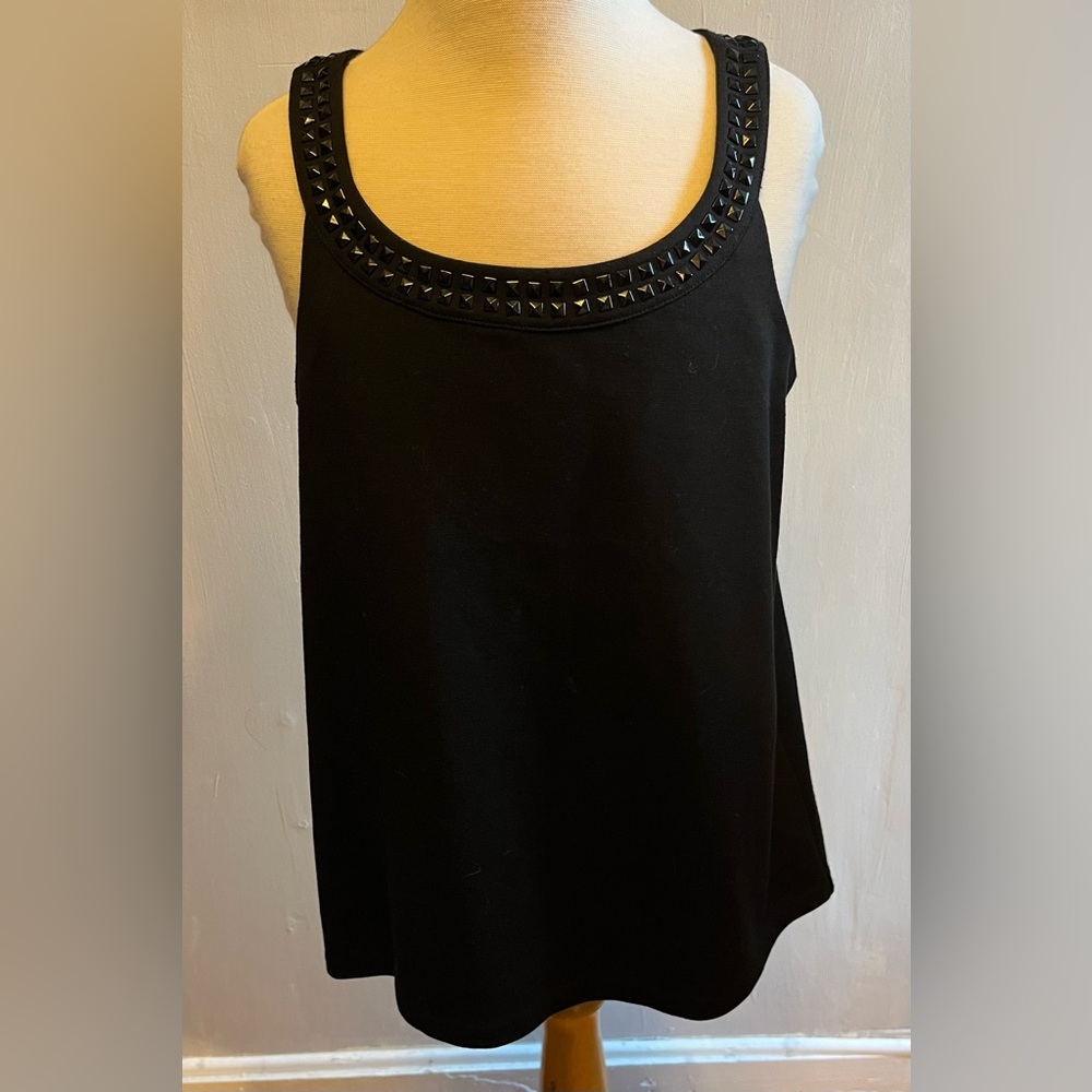 Armani Exchange Carey Top Embellished Neckline Sleeveless Black 2012 Holiday (S)